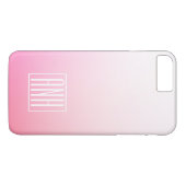 Coques Case-Mate iPhone Pink Ombre Gradation et vos initiales (Dos (Horizontal))