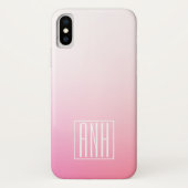 Coques Case-Mate iPhone Pink Ombre Gradation et vos initiales (Dos)