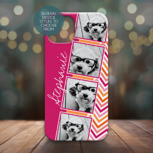 Case-Mate iPhone Case Pink Orange White Instagram Photo Collage