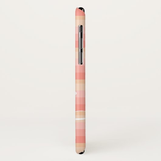 Coques Case-Mate iPhone Pink Pastel Skin Ombre Stripe Nom personnalisé (Dos/Gauche)