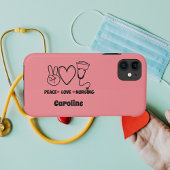 Coques Case-Mate iPhone Pink Peace Love Infirmière Appréciation