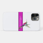 Coques Case-Mate iPhone Pink Purple Hummingbird Nom du monogramme (Dos (Horizontal))
