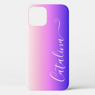 Case-Mate iPhone Case Pink Purple Ombre Gris Dégradé Nom personnalisé