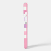 Coques Case-Mate iPhone Pink Purple Pastel En vichy Motif Monogramme (Verso / Gauche)