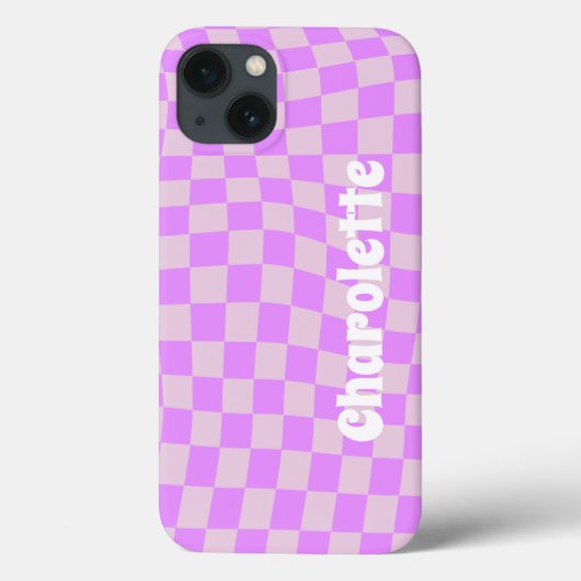 Coques Case-Mate iPhone Pink retro checker pattern Case-Mate iPhone case (Verso)