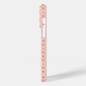 Coques Case-Mate iPhone Pink Retro Snowflakes et Coeurs Motif Iphone 14 (Verso / Gauche)