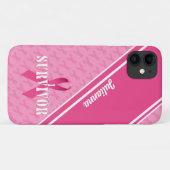 Coques Case-Mate iPhone Pink Ribbon Cancer du sein Survivant (Dos (Horizontal))