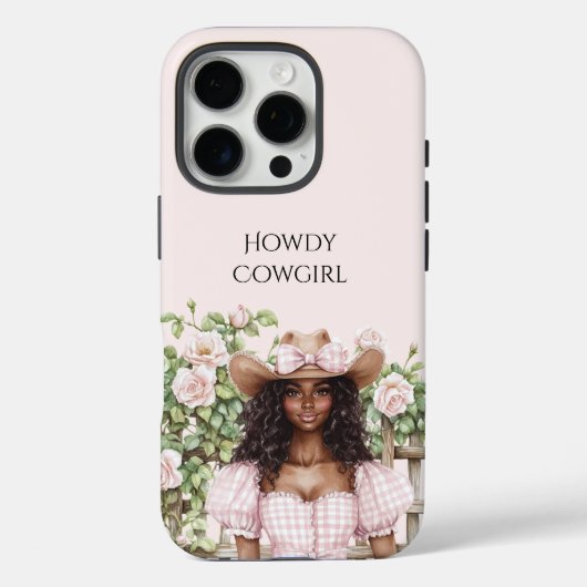 Coques Case-Mate iPhone Pink Rose Floral Fence Cowgirl (Verso)