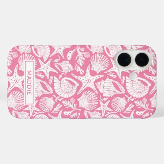 Coques Case-Mate iPhone Pink Shells Personalized (Verso (horizontal))