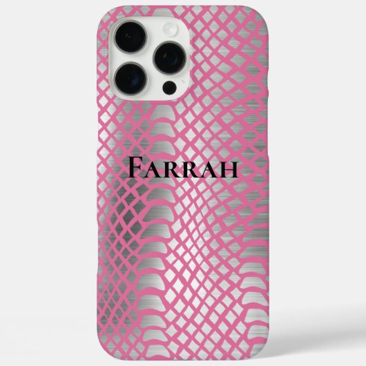 Coques Case-Mate iPhone Pink Silver Snake Print (Verso)