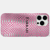 Coques Case-Mate iPhone Pink Silver Snake Print (Verso (horizontal))