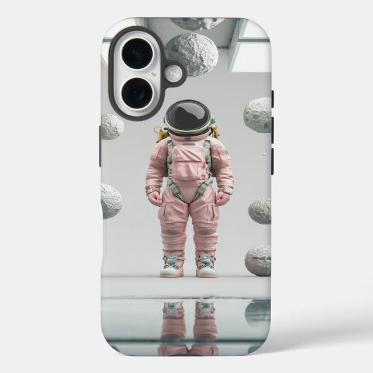 Coques Case-Mate iPhone Pink Space Explorer - Astronaute en dessin animé (Verso)