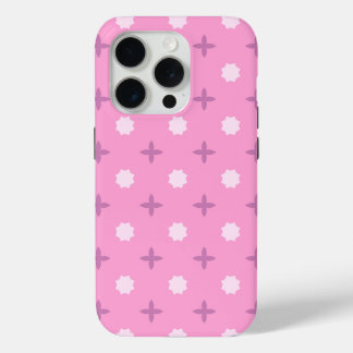 Coque iPhone 15 Pro Pink Star Petal Dot Pattern