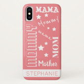 Coques Case-Mate iPhone Pink, stylisée typographie de maman (Dos)