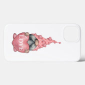 Coques Case-Mate iPhone Pink Valentine Gnome avec Clipart Coeur (Verso (horizontal))