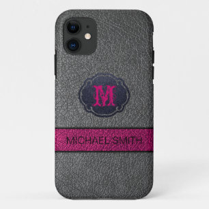 Coque Case-Mate Pour iPhone Pink violet et cuir noir