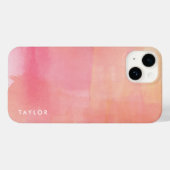 Coques Case-Mate iPhone Pink Watercolor Ombre Nom (Verso (horizontal))