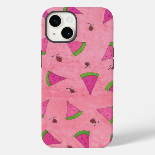 Coques Case-Mate iPhone Pink Watermelon et Lady Bugs (Verso)