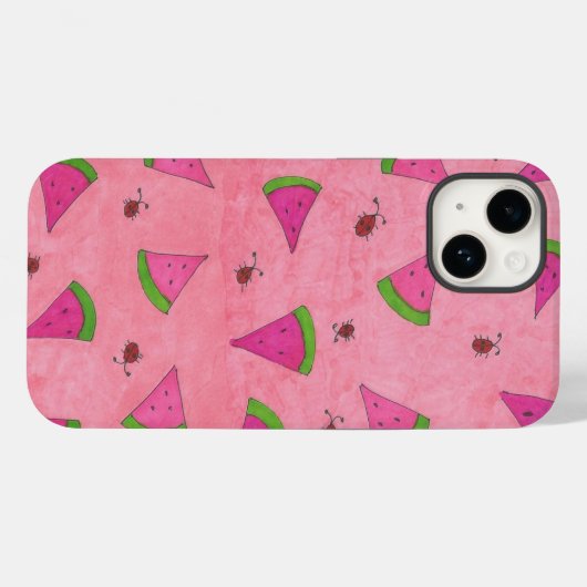 Coques Case-Mate iPhone Pink Watermelon et Lady Bugs (Verso (horizontal))
