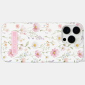 Coques Case-Mate iPhone Pink Wildflower Garden Monogrammed (Verso (horizontal))