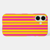 Coques Case-Mate iPhone Pink Yellow Stylish Stripes Pattern Design  (Verso (horizontal))