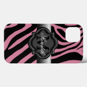 Coques Case-Mate iPhone Pink Zebra Monogramme iPad et Téléphone Case 2 (Verso (horizontal))