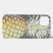 Coques Case-Mate iPhone Pinneappa jaune tropical sur gris (Verso (horizontal))