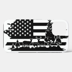 Case-Mate iPhone Case *~* Pins de cerfs de forêt Drapeau américain moder