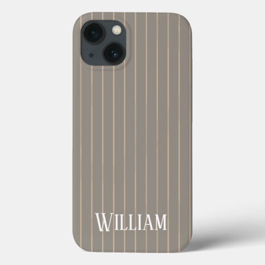 Coques Case-Mate iPhone Pinstripes beige personnalisées Coque-Mate iPhone (Verso)