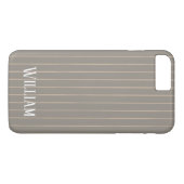Coques Case-Mate iPhone Pinstripes beiges personnalisées (Dos (Horizontal))