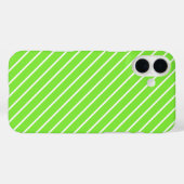 Coques Case-Mate iPhone Pinstripes diagonales - vert citron et blanc (Verso (horizontal))
