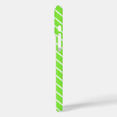 Coques Case-Mate iPhone Pinstripes diagonales - vert citron et blanc (Verso / Gauche)