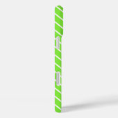 Coques Case-Mate iPhone Pinstripes diagonales - vert citron et blanc (Verso / Droite)