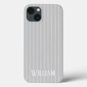 Coques Case-Mate iPhone Pinstripes gris clair personnalisées Coque-Mate iP (Verso)