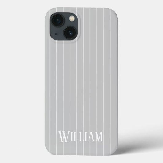 Coques Case-Mate iPhone Pinstripes gris clair personnalisées Coque-Mate iP (Verso)