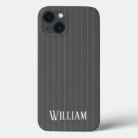Pinstripes gris personnalisées Coque-coque iphone