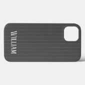 Coques Case-Mate iPhone Pinstripes gris personnalisées Coque-coque iphone  (Verso (horizontal))