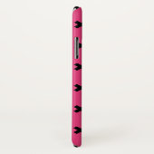 Coques Case-Mate iPhone Piqûres de croix noire sur fuchsia (Dos/Droite)
