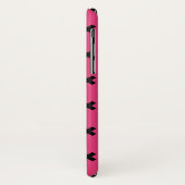 Coques Case-Mate iPhone Piqûres de croix noire sur fuchsia (Dos/Gauche)