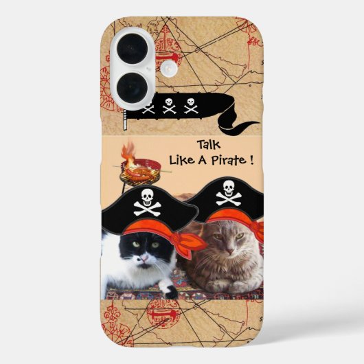 COQUES Case-Mate iPhone PIRATE CATS PIRATES PIRATES ANCIENS CARTES DE TRÉS (Verso)