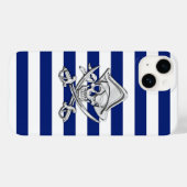 Coques Case-Mate iPhone Pirate Chrome Croix d'Os Imprimé sur Rayures Nuit (Verso (horizontal))