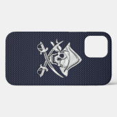 Coques Case-Mate iPhone Pirate Chrome sur l'impression de fibre de carbone (Verso (horizontal))