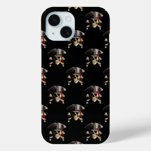 Coque Pour iPhone 15 Pirate Crâne Et Casquette