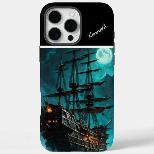 Coques Case-Mate iPhone Pirate Ship Moonlight Galleon (Verso)
