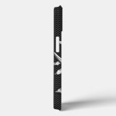 Coques Case-Mate iPhone Pirate souriant d'argent sur le style fibre de car (Verso / Droite)