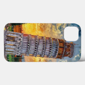 Coques Case-Mate iPhone Pisa Tower: Sunset Impressionist Oil Art (Verso (horizontal))