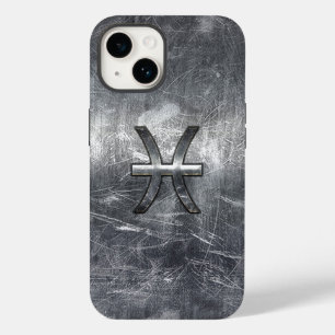 Coque Pour iPhone 14 Pisces Zodiac Se connecter en grunge style acier