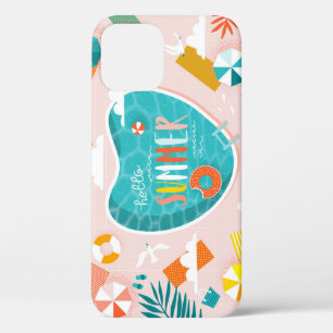 Case-Mate iPhone Case Piscine d'été : Illustration de plage Vintage.