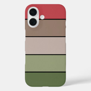 Coques iPhone 16 Pistachio Coquille verte Rouge Brown rayures
