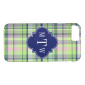Coques Case-Mate iPhone Pistachio Marine rose What Preppy Madras Monogramm (Dos (Horizontal))